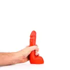 All Red reālistisks dildo ar sēkliniekiem un rievotu tekstūru – 20 cm (8″) — Foto 5