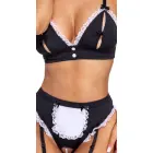 Cottelli COSTUMES Sexy Maid Costume Set – Crotchless Bustier and Briefs with Apron and Pearl Chain – Black – M/L — Photo 4