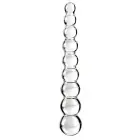 Icicles No. 2 stikla dildo ar bumbiņām – 22.5 cm (8.9″) – Caurspīdīgs — Foto 2
