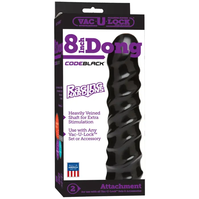 CodeBlack неистовый твердый дилдо – 20 cm (8″) – черный