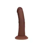 Divu blīvumu silikona izliekts reālistisks dildo ar piesūcekni – brūns – 15,5 cm — Foto 5