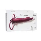 Pure Passion Flirtini strap-on ar dubultu penetrāciju un vibrējošu lodi – sarkans — Foto 1
