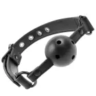 Fetish Submissive Vegan Adjustable Breathable Ball Gag – Black – 61.5 cm — Photo 2