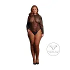Roxy - Sexy Leopard Mesh Crotchless Bodysuit - Queen Size - Black — Photo 6
