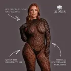 Roxy Leopard Open Knit Catsuit – Queen Size – Black — Photo 4