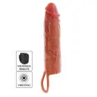 Hydrated Skin Vibrating Penis Sleeve – 20 cm – Brown — Photo 1