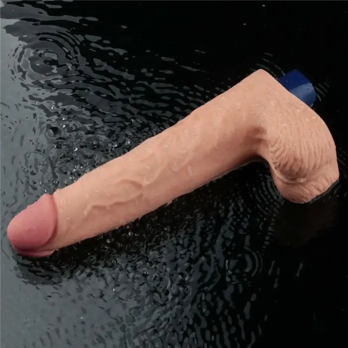 REAL SOFTEE uzlādējams vibrējošs dildo – 25 cm (10″) – Miesas krāsa Foto 14