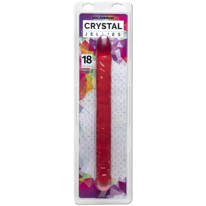 Doc Johnson Crystal Jellies двусторонний дилдо – 45 см (18″)