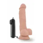 Dr. Skin Dr. Tim – vibreeriv realistlik dildo – beež – 7,5 tolli – imukupp – mitmekiiruseline — Foto 3