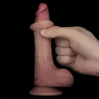 LoveToy Sliding Skin Pro II Dual Layer Silicone Dong – realistiškas dviejų sluoksnių silikoninis dildo – 17,8 cm — Nuotrauka 7