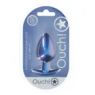 Smooth Silicone Anal Plug – L – 8.9 cm (3.5″) – Metallic Blue — Photo 1