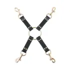 Guilty Pleasure GP Premium Hog Tie Set – hog tie set – vegan leather – black – gold details — Photo 4