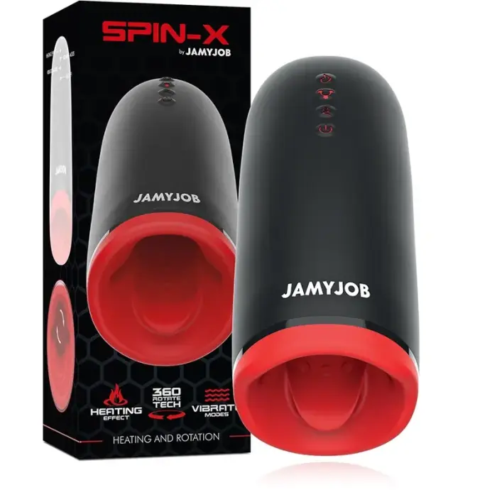 Jamyjob SPIN-X Intimate Device with Heating & Rotational System – Black/Red