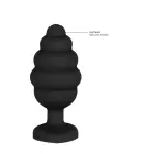 Ribbed Diamond Heart Anal Plug – L – Black — Photo 6