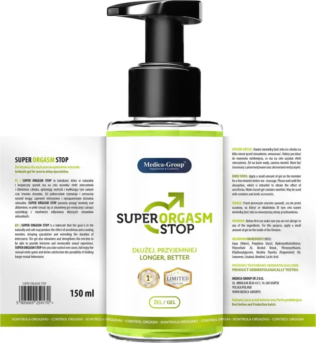 Super Orgasm Stop aiztures gels – 150 ml Foto 2