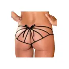 Dreamgirl – avatud jalgevahega bokseri-aluspüksid võre-tagaosaga – must – M/L — Foto 2