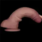 LoveToy Vibrating Sliding Skin Pro II – dviejų sluoksnių realistiškas silikoninis dildo su vibracija – 21,6 cm (8,5'') — Nuotrauka 15