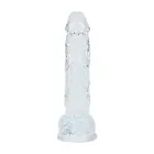Reālistisks dildo ar sēkliniekiem – 12.7 cm (5″) – Caurspīdīgs Foto 3