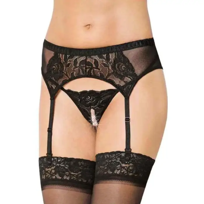 SoftLine 3319 kojinių diržo komplektas – juodas – S/M