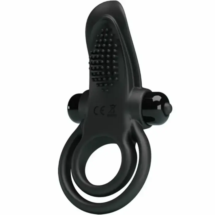 Pretty Love BI-210203 Dual Motor Silicone Intimate Ring – Black