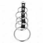 KINK Metal Intimate Rings Set 5 pcs with Leather Connector 3.2-5 cm — Photo 3
