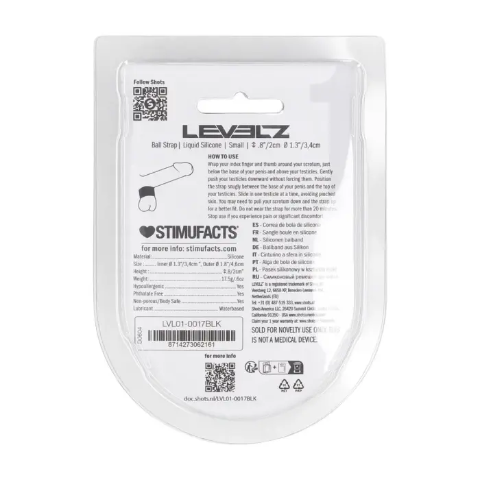 Šķidrā silikona sēklinieku siksna – S – 34 mm – melna Foto 2