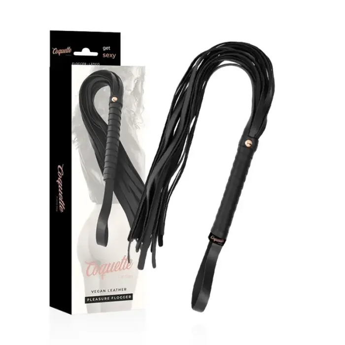 Coquette Chic Desire Fantasy – vegāniskās ādas flogeris – melns – 28 cm