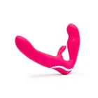 Happy Rabbit vibrējošs bezsiksnu strap-on – rozā — Foto 1