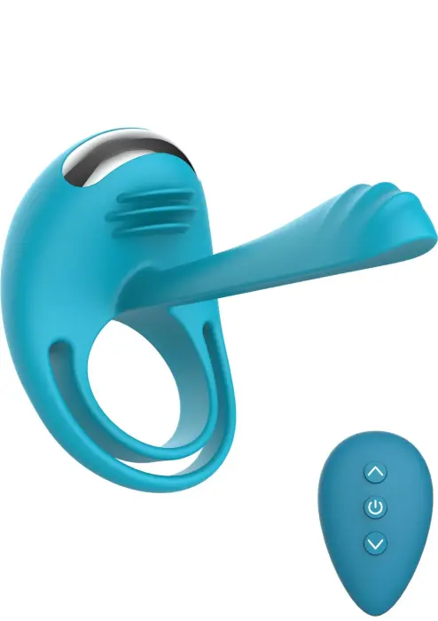Passionate Joy Stick Vibrating Cock Ring – Blue