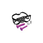XR Brands Double-G Deluxe vibrējoša strapon sistēma – violets — Foto 4