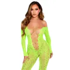 Crotchless Footless Mesh Bodysuit – Green – One Size — Photo 1