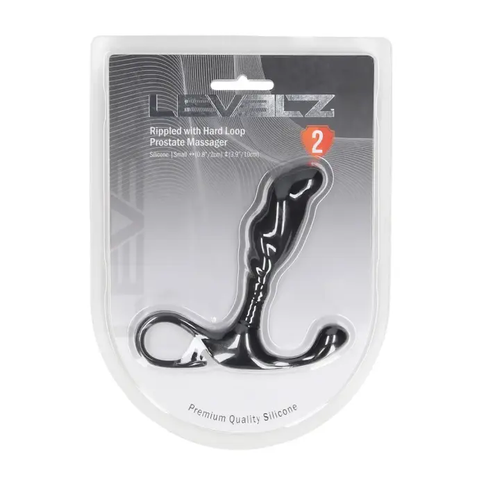 LEVELZ Rippled with Hard Loop Prostate Stimulator – S – Black