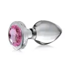 Rozā dārgakmens stikla anālais spraudnis – L – 7.9 cm (3.1″) — Foto 2