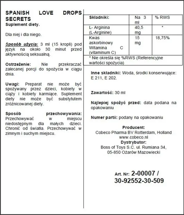 Spanish Love Drops Secrets stimulējoši pilieni Foto 2