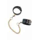 Guilty Pleasure GP Premium Ankle Cuffs – оковы для ног – веганская кожа – чёрный – золотые пряжки — Фото 3