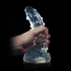 Tumši caurspīdīgs dildo – 22 cm (8.7″) — Foto 2