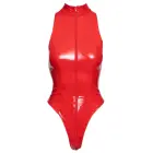 Black Level Vinyl Bodysuit with Zip – Red – L Photo