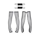 Regnes Long Gloves with Mesh and Straps – Black – S/M — Photo 2