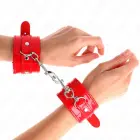 KINK Adjustable Shiny Hand Cuffs – Red – 23-33 cm — Photo 4