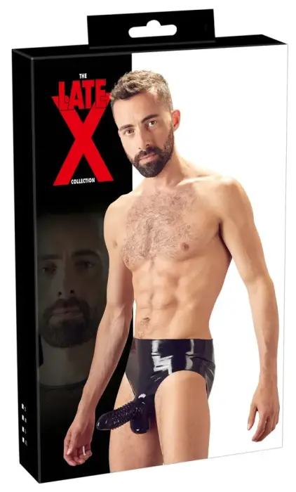 Latex Briefs with Integrated Sleeve – S