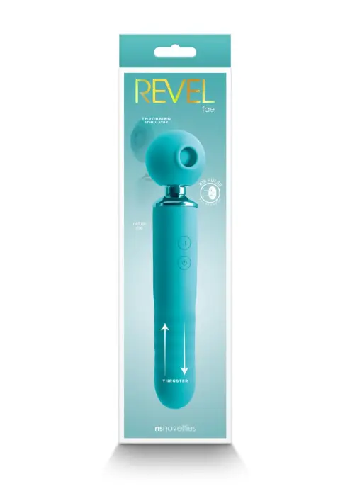 Revel Fae vibrators ar kustību, gaisa pulsa un vibrācijas režīmiem – 18 cm (7″) – zils Foto 3