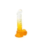 Kiotos Cox värviline dildo – 22.5 cm (9″) – läbipaistev/kollane — Foto 1
