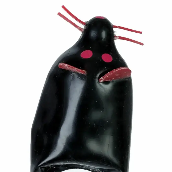 CONDOMERIE käsitsi maalitud dekoratiivne kondoom – Must hiir – XL