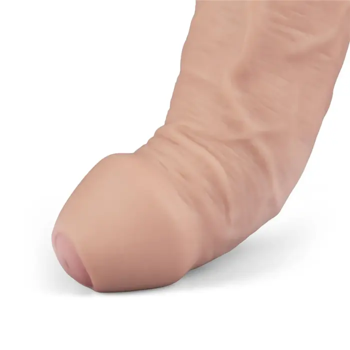 Real Softee uzlādējams vibrējošs dildo – 23 cm (9″) – Miesas krāsa Foto 10