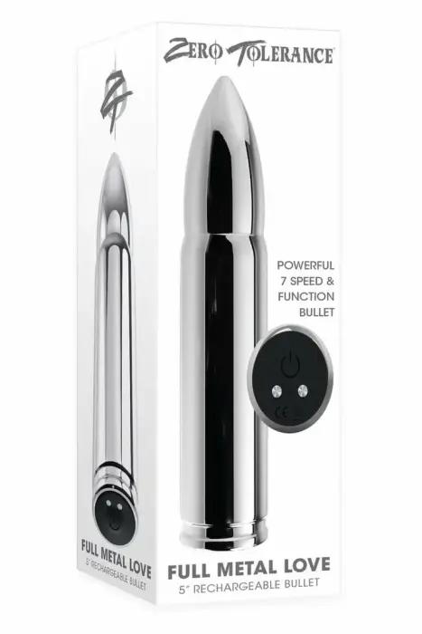 Zero Tolerance Full Metal Love – alloy bullet vibrator with 7 speeds – silver – 15 cm