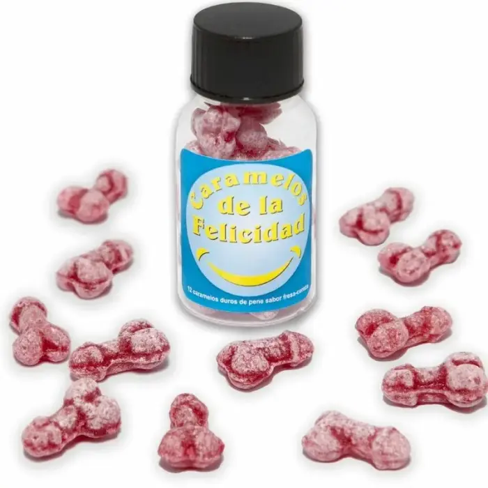 Diablo Picante "Fun-Shaped" novelty candy jar – strawberry & cherry – 12 pcs