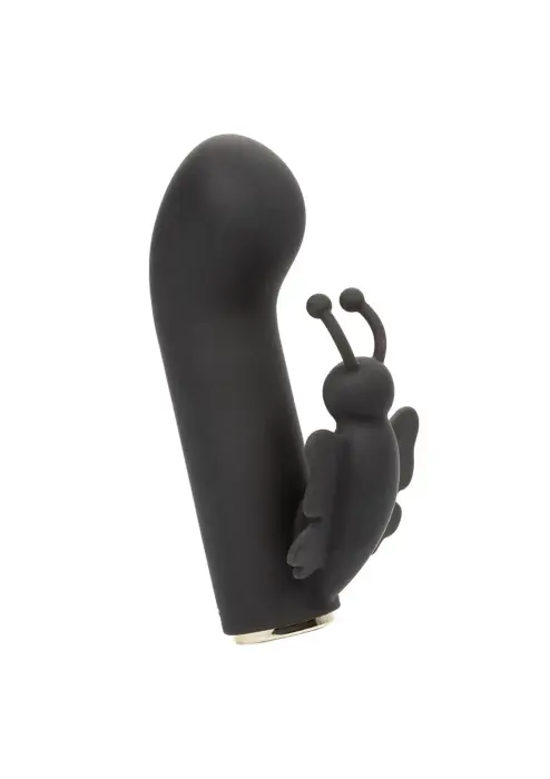 Raven Butterfly mini dubultais G-punkta vibrators – melns