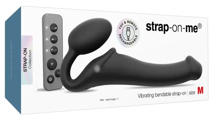 Вибрирующий страпон-вибратор – 15.2 cm (6″) – черный