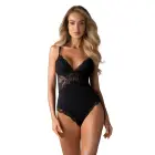 Black Lace Bodysuit with Underwired Cups – L/XL — Photo 1
