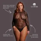 Roxy - Sexy Leopard Mesh Crotchless Bodysuit - Queen Size - Black — Photo 4